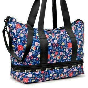 NWT LESPORTSAC Dakota Deluxe Weekend Overnight Floral Bag Nouveau Rose MSRP$195
